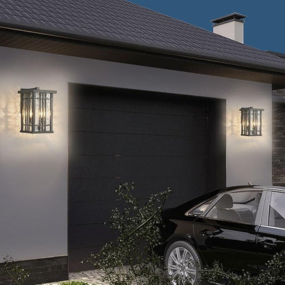 2-Light Outdoor Wall Light E26 Base Metal Frame - Image 7