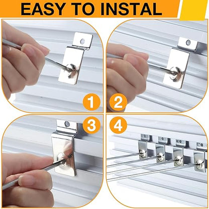 Moxweyeni 100 Pcs Heavy Duty Slatwall Panel Hooks Hanging Metal Slat Wall - Image 3