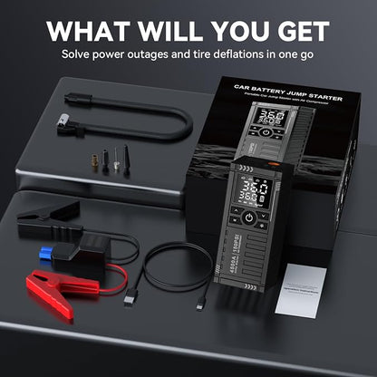 Car Battery Jump Starter with Air Compressor - Image 8