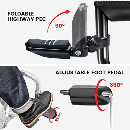 1.25" 32MM Motorcycle Adjustable Highway Pegs - Image 3