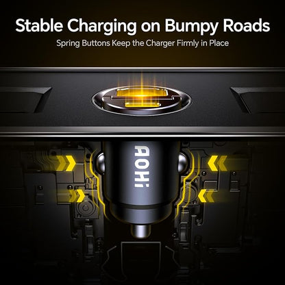 AOHI USB C Car Charger, PD 45W&QC 30W 2 Port Type-C Fast Charging Car Charger - Image 7
