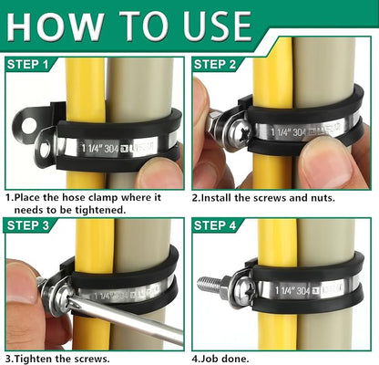 20pcs 3/4 Inch Stainless Steel Cable Clamps, Rubber Coated Cushioned Insulated - Image 3