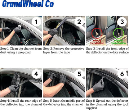 Window Deflectors Smoke Tinted in-Channel Side Window Vent Visor Deflectors - Image 3