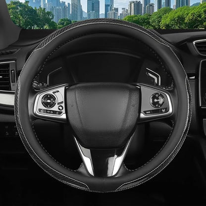 New Leather Car Steering Wheel Cover, Non-Slip Car Wheel Cover Protector - Image 2