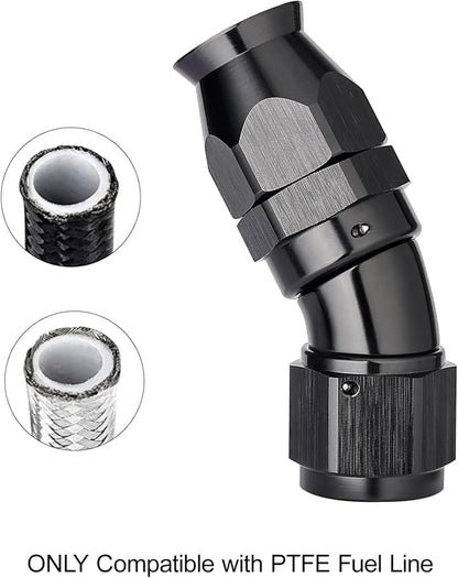 EVIL ENERGY 6AN 30 Degree PTFE One Piece Full Flow End Hose Fitting Aluminum - Image 5