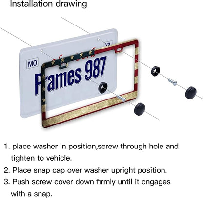 Patriotic License Plate Frame, American Flag License Plate Frame, Flag License - Image 4