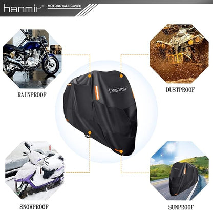 Motorcycle Cover, Motorbike Cover All Season Universal Weather Waterproof - Image 2