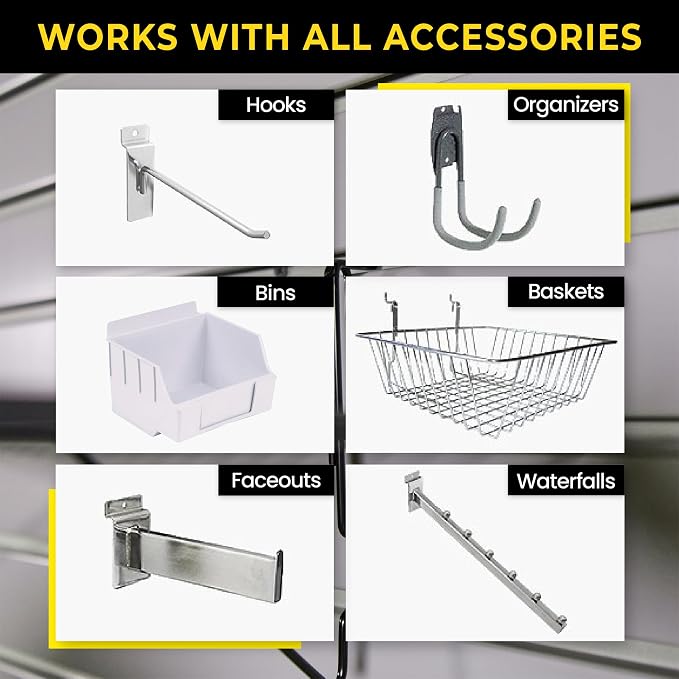4'H x 4'W Slatwall Panel Garage Wall Organizer: Heavy Duty Wall Mounted PVC - Image 6