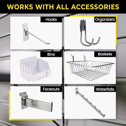 4'H x 4'W Slatwall Panel Garage Wall Organizer: Heavy Duty Wall Mounted PVC - Image 6