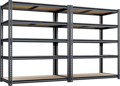 72"H Storage Shelves heavy duty, 2000LBS Garage Shelving, 5 Tier Metal Shelving by Unknown