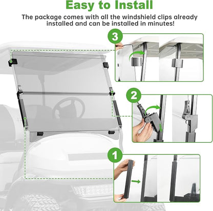 10L0L Golf Cart Windshield for Club Car Precedent 2004-Up, 2017-Up Onward - Image 7