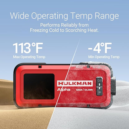 Hulkman Alpha, Ultra Red, 1000A 37Wh Battery Jumper Starter Portable, 12V - Image 6