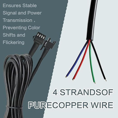 4 Pcs 4 Pin RGB Extension Cable RGB Wire - Image 6