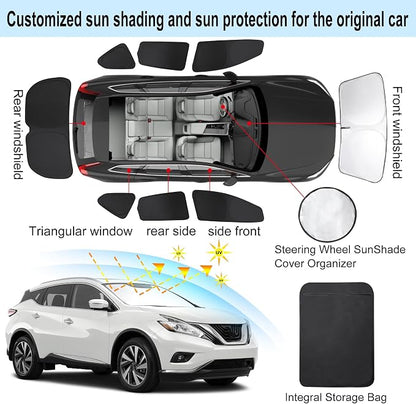 TINGLU Window Shades for Nissan Murano 2015-2024 Accessories Car Side Full - Image 3