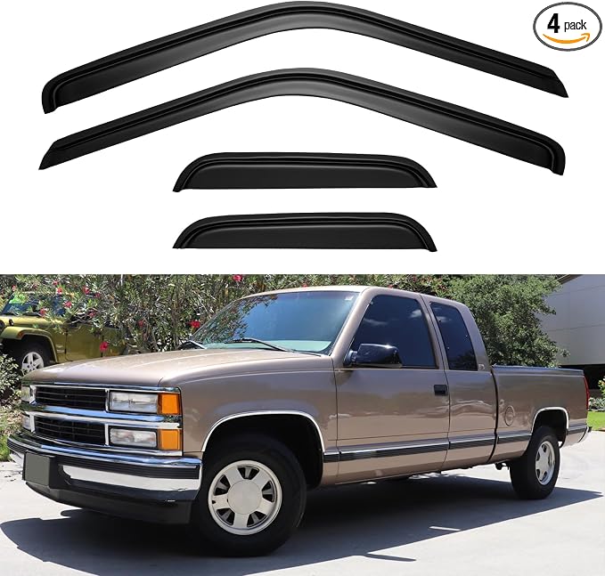 Window Visors Rain Guards for 1988-1999 Chevy/GMC C1500/ C2500/C3500/ K1500/ by YQAUTEC