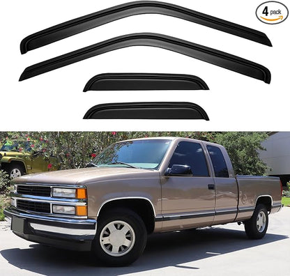Window Visors Rain Guards for 1988-1999 Chevy/GMC C1500/ C2500/C3500/ K1500/ by YQAUTEC