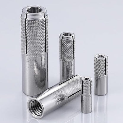 Wensilon 1/2"-13 Premium Stainless Steel Drop in Anchors Assortment, Knurled - Image 4