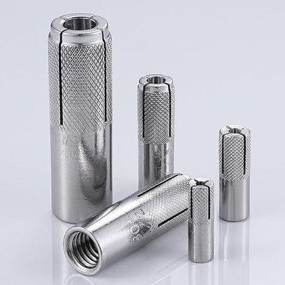 Wensilon 1/4"-20 Premium Stainless Steel Drop in Anchors Assortment, Knurled - Image 4
