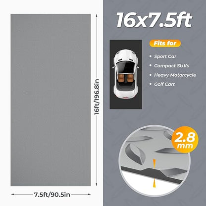 7.5 x 16 FT Garage Floor Mats for Under Car, 2.8mm Thickened Rubber Flooring - Image 4