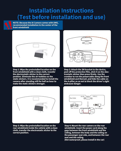 360° View 5 Channel Dash Cam Front and Rear - Image 12
