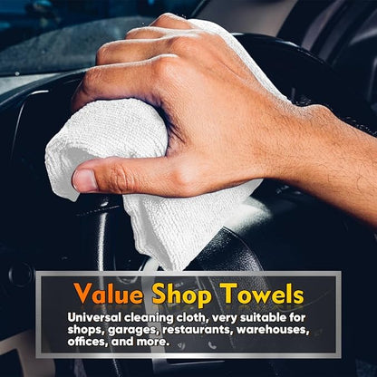 HOMEXCEL White Shop Towels 100 Pack, Reusable Microfiber Towels - Image 3