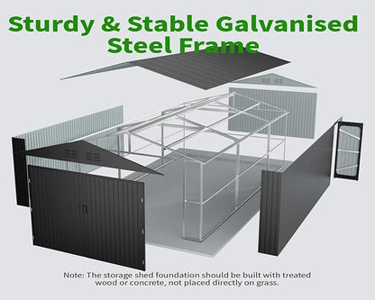 10x20 FT Upgrade Outdoor Storage Shed, Metal Garage Shed - Image 9