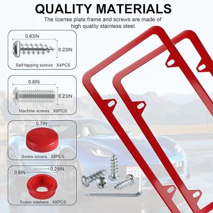 LivTee 4 Holes Stainless Steel License Plate Frames, Automotive Exterior - Image 4