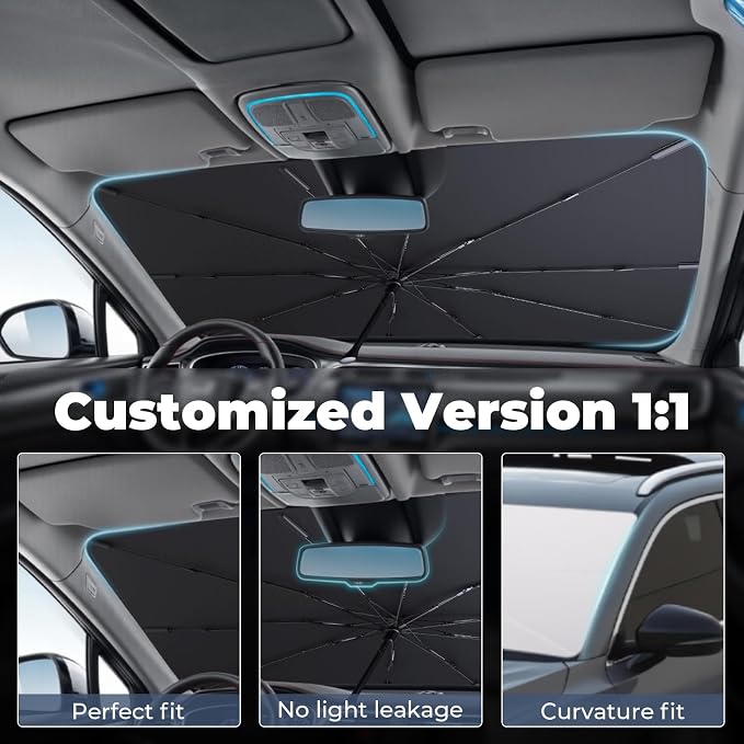 Windshield Sun Shade Umbrella for 2019-2025 Acura RDX Accessories: Custom Fit - Image 2
