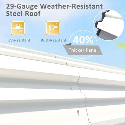 20x20 FT Carport with Metal Roof, Heavy Duty Metal Carport Canopy, Garage Car - Image 7