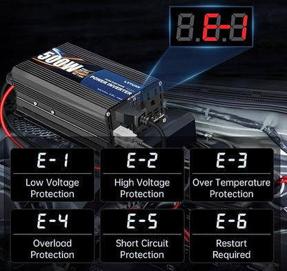 LVYUAN 500 Watt Pure Sine Wave Power Inverter 24V to 110V/120V DC to AC - Image 7