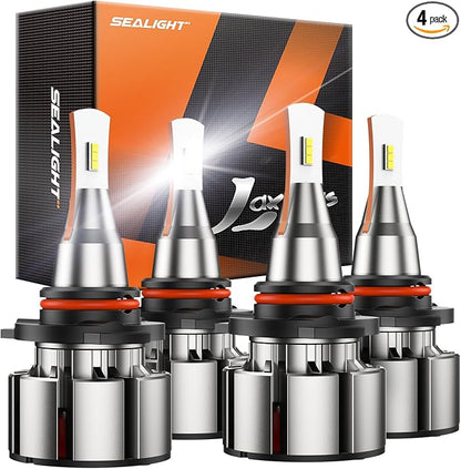SEALIGHT 9005 9006 Led Bulbs Combo, 72000LM 800% Brightness 9005/HB3 High by SEALIGHT