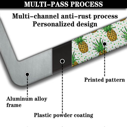 Car License Plate Frame Black Yellow License Plate Frames Yellow Pineapple - Image 5