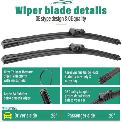 26" 26" 12" Windshield Wiper Blades Replacement - Image 3