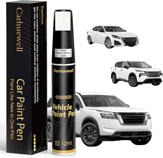 Glacier White/White Touch Up Paint Compatible by Carhuewell