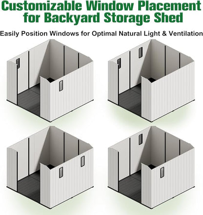 EAGLE PEAK 8x8 Resin Outdoor Storage Shed, Weatherproof Garden Shed - Image 8