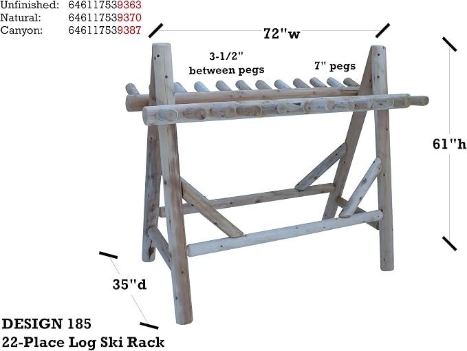 22-Place Freestanding Ski Log Racks, Pole Ski Holders, Garage Racks - Image 6