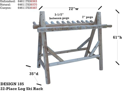 22-Place Freestanding Ski Log Racks, Pole Ski Holders, Garage Racks - Image 4