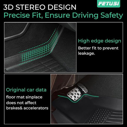 Floor Mats Fit for Toyota Tacoma 2024 2025 Double Cab, All Weather Floor Liner - Image 3