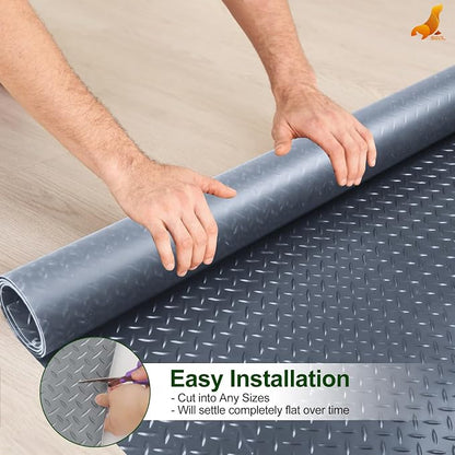 SEAL 5 x 10 Ft Premium Garage Floor Mat, Solid 2.8mm Thick Gray Commercial - Image 6