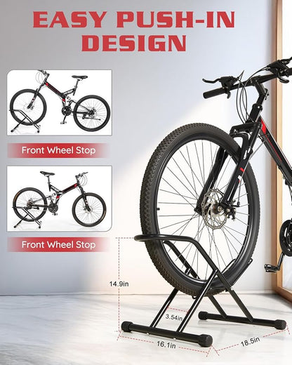 Upgraded 4" Wide Tire Floor Bike Stand Rack, Heavy Duty Garage Indoor Bike - Image 2