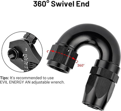 EVIL ENERGY 10AN 180 Degree One Piece Full Flow Hose End Fitting Swivel - Image 4
