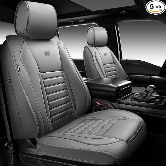 CAR PASS Nappa Leather Car Seat Covers Full Set, Luxury Seat Protector by CARPASS
