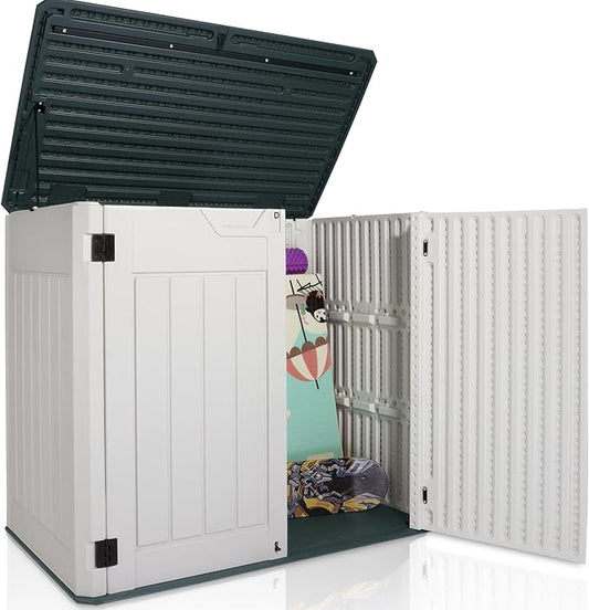 47 Cu ft Outdoor Storage Shed, Resin Outdoor Storage Box by Plainsity