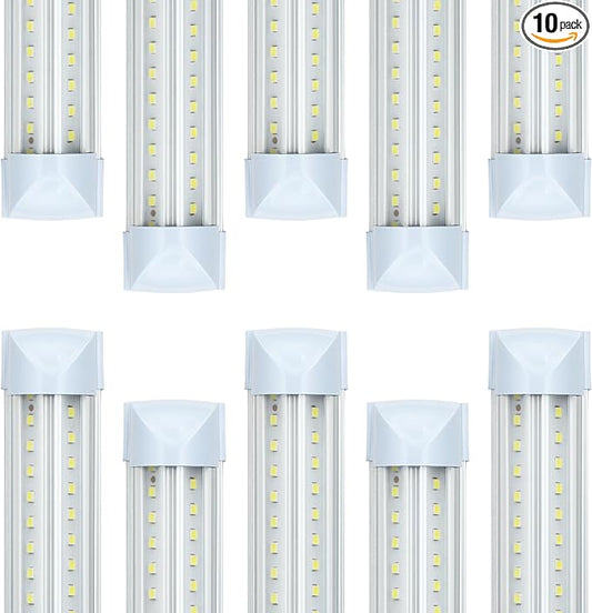 10 Pack 8FT T8 LED Shop Lights, 100W Integrated Tube Light, 19200LM 6000-6500K by Unknown
