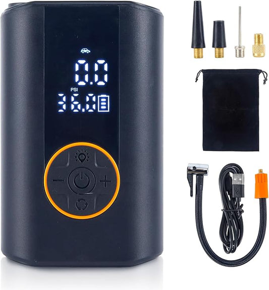 Tire Inflator Portable Air Compressor Cordless Rechargeable Mini Air Pump by RIDERVIBE
