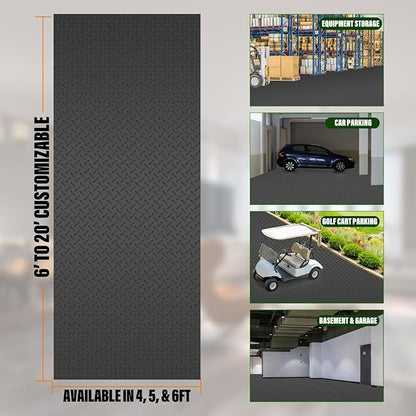 SEAL 4 x 6 Ft Premium Garage Floor Mat, Solid 2.8mm Thickened Black Commercial - Image 3