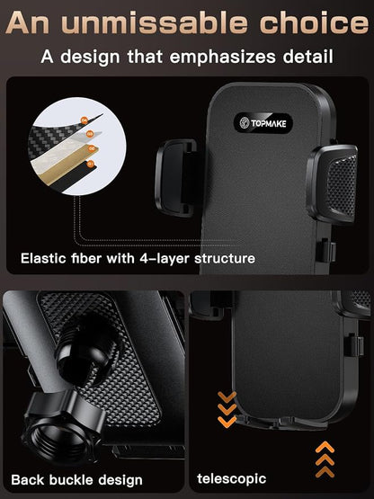 Topmake Car Phone Holder Mount, 【2025 Upgrade】 3-in-1 Cell Phone Holder - Image 4