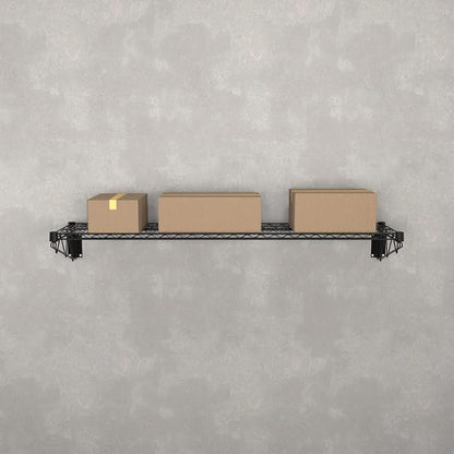14" x 60" Black Epoxy Wire Wall Mount Shelf - Image 6