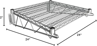 24" x 24" Chrome Wire Wall Mount Shelf - Image 3
