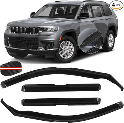 in Channel Rain Guards for 2021 2022 2023 2024 2025 Jeep Grand Cherokee L by CHYKORLA